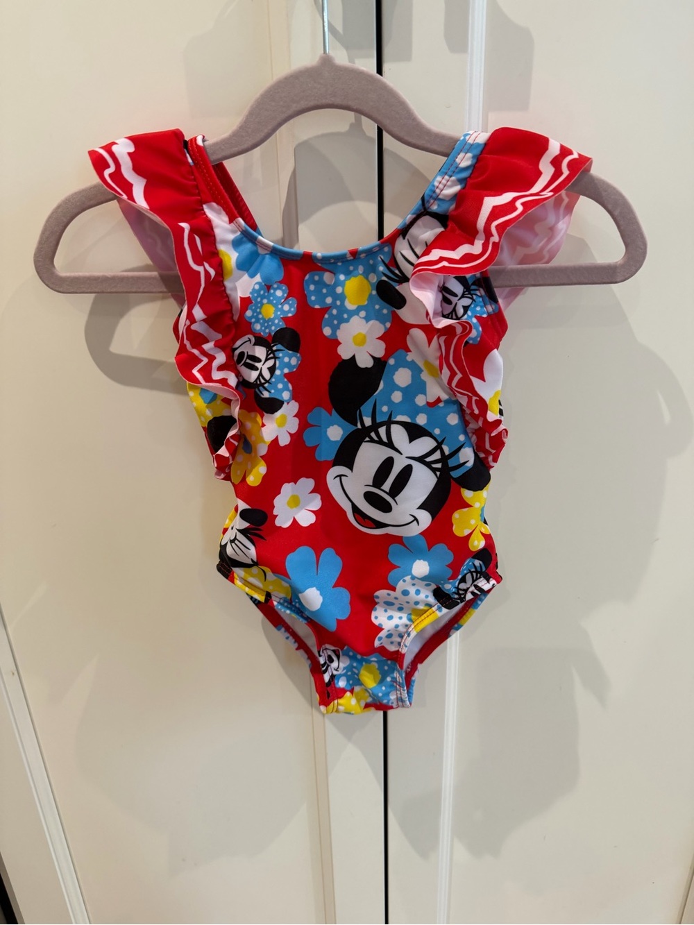Disney 9-12m Red Minnie Mouse Floral Swimwear